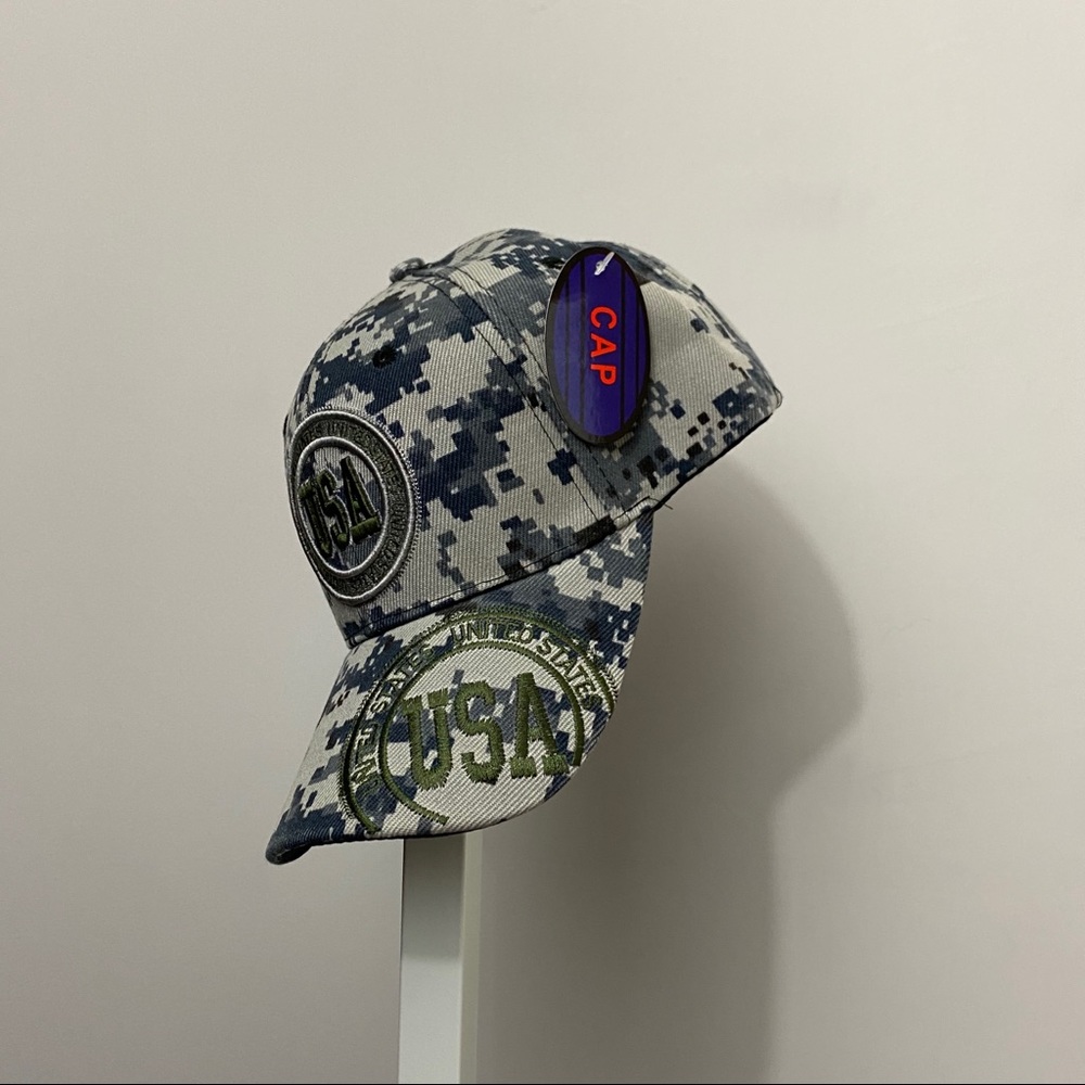 Patriotic Cap USA Adjustable Embroidered  Camo